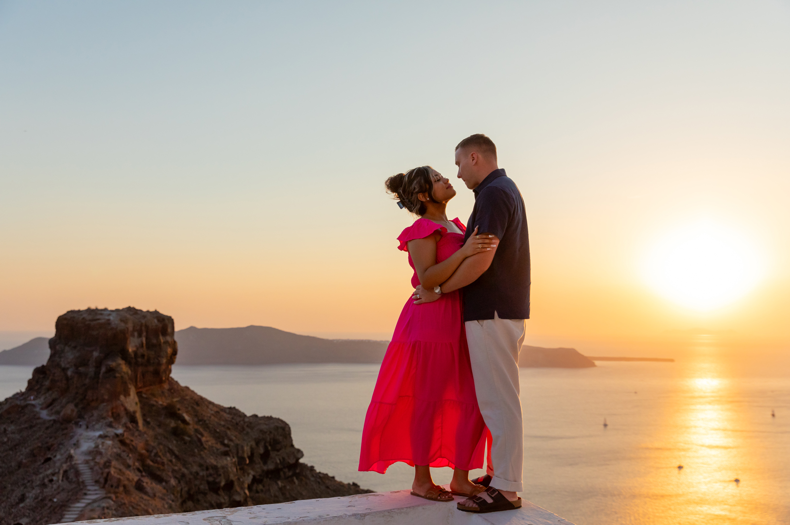 Santorini Sunset Photography in Imerovigli near the Skaros rock